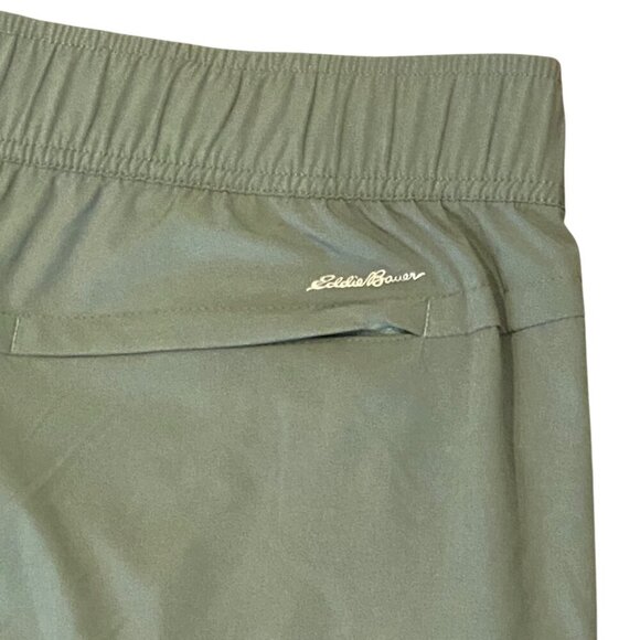 Eddie Bauer Traveler Ankle Pant Pull On Pockets Size L Green #157S - Picture 7 of 9